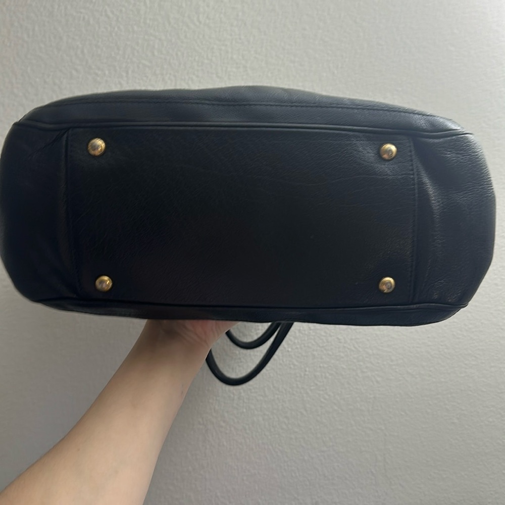 Salvatore Ferragamo Black Satchel with Gold Accents - Picture 8 of 13